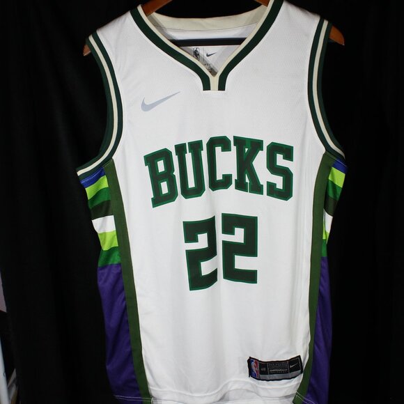 Nike #22 Khris Middleton Milwaukee Bucks Swingman City Edition jersey - Sz 48/L - Picture 2 of 10